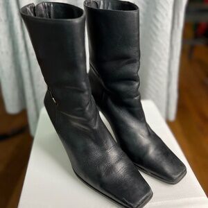 Black leather dressy ankle boot - 8.5